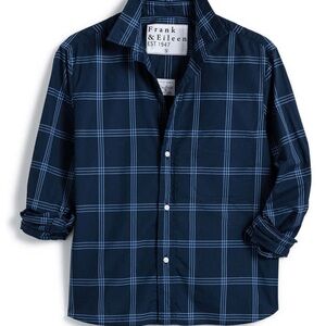 Frank & Eileen Silvio Navy Plaid Shirt